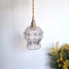 Lampe baladeuse globe verre et son cordon tressé à personnaliser. Luminaire vintage Bloomis